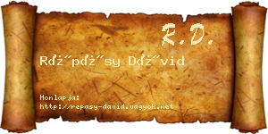 Répásy Dávid névjegykártya